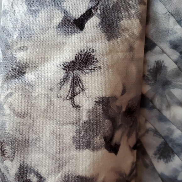 NWT CYNTHIA STEFFE GRAY CREAM STRAPLESS SHEATH DRESS FLORAL CHIFFON SATIN SIZE 8 - Picture 4 of 16